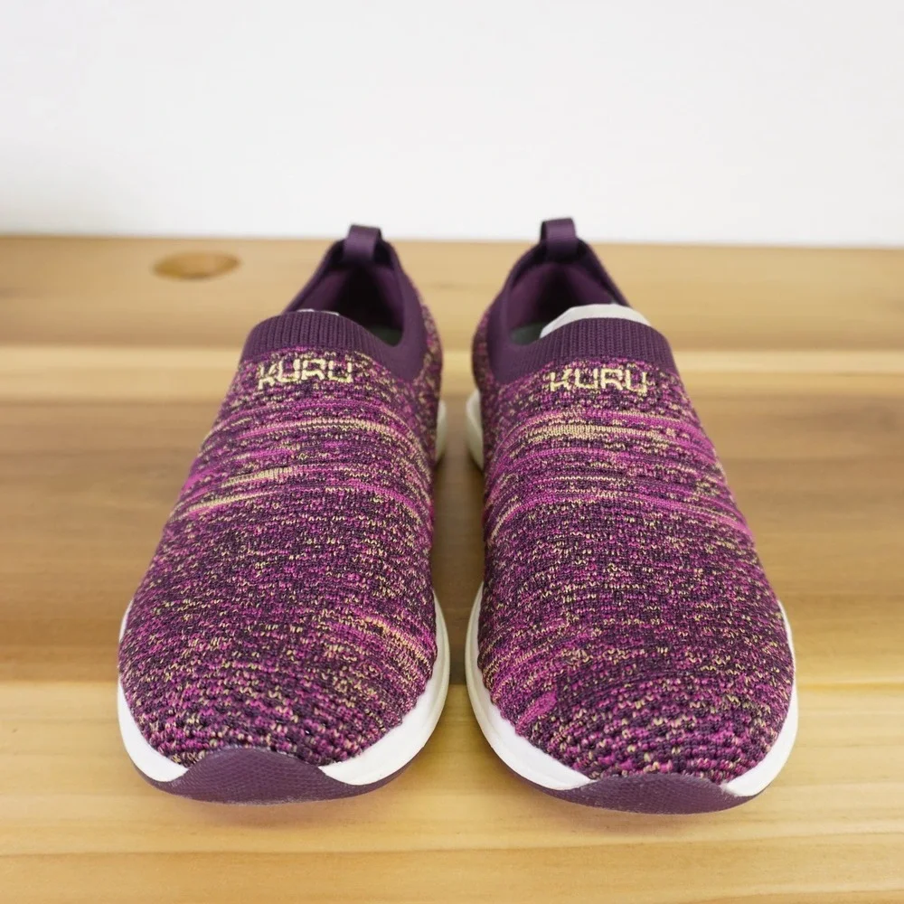 KURU Stride Slip On Sneakers Womens 7.5 Plum Purple Confetti Orthopedic Shoes